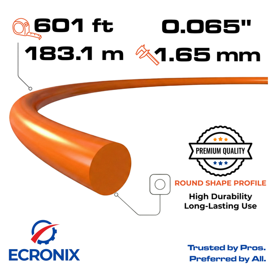 Ecronix .065" Round Trimmer Line – 601 ft, 1 lb Spool | For Battery & Electric Trimmers