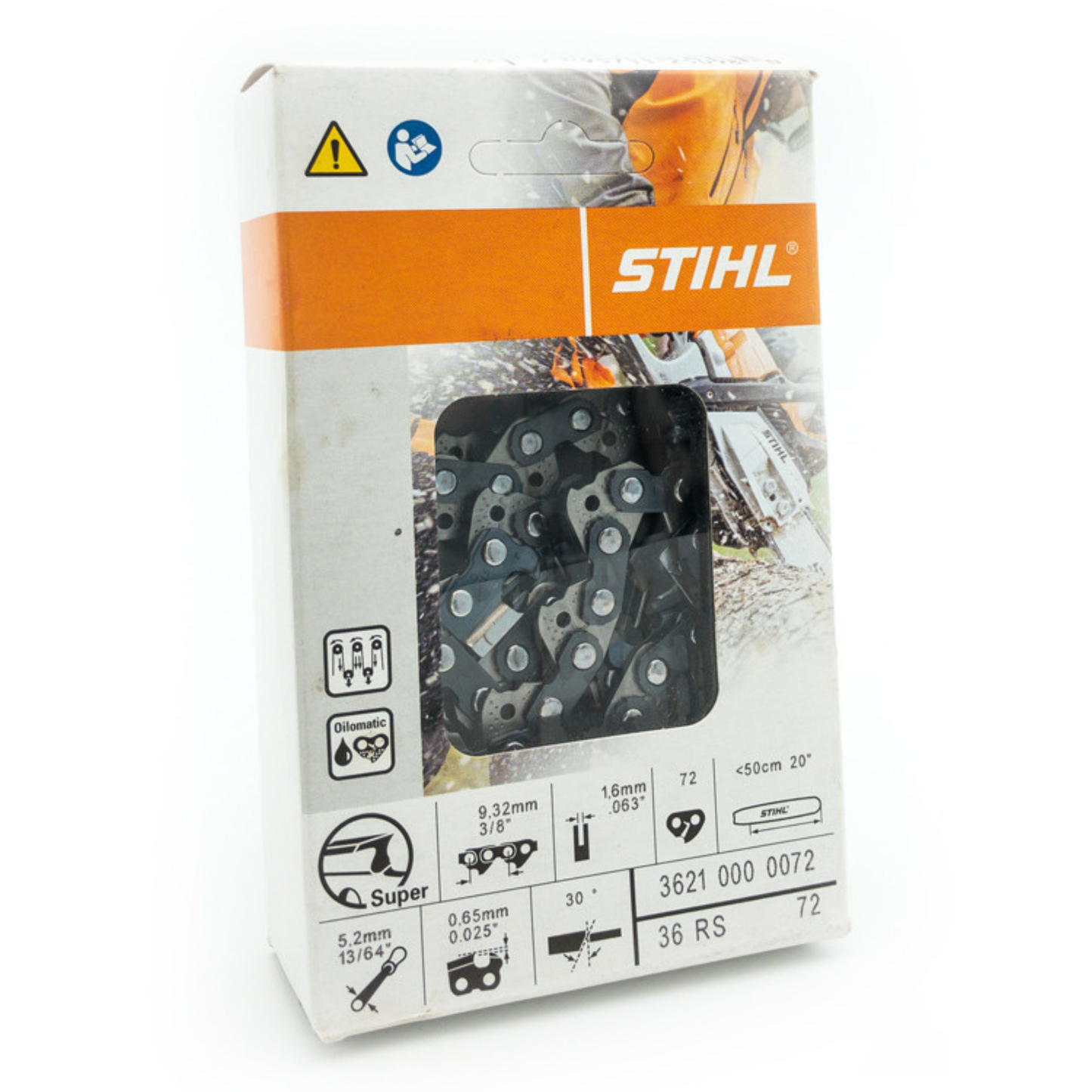Genuine  STIHL 20" Chainsaw Chain 36 RS 72 - 3/8" Pitch, .063" Gauge, 72 Drive Links OEM