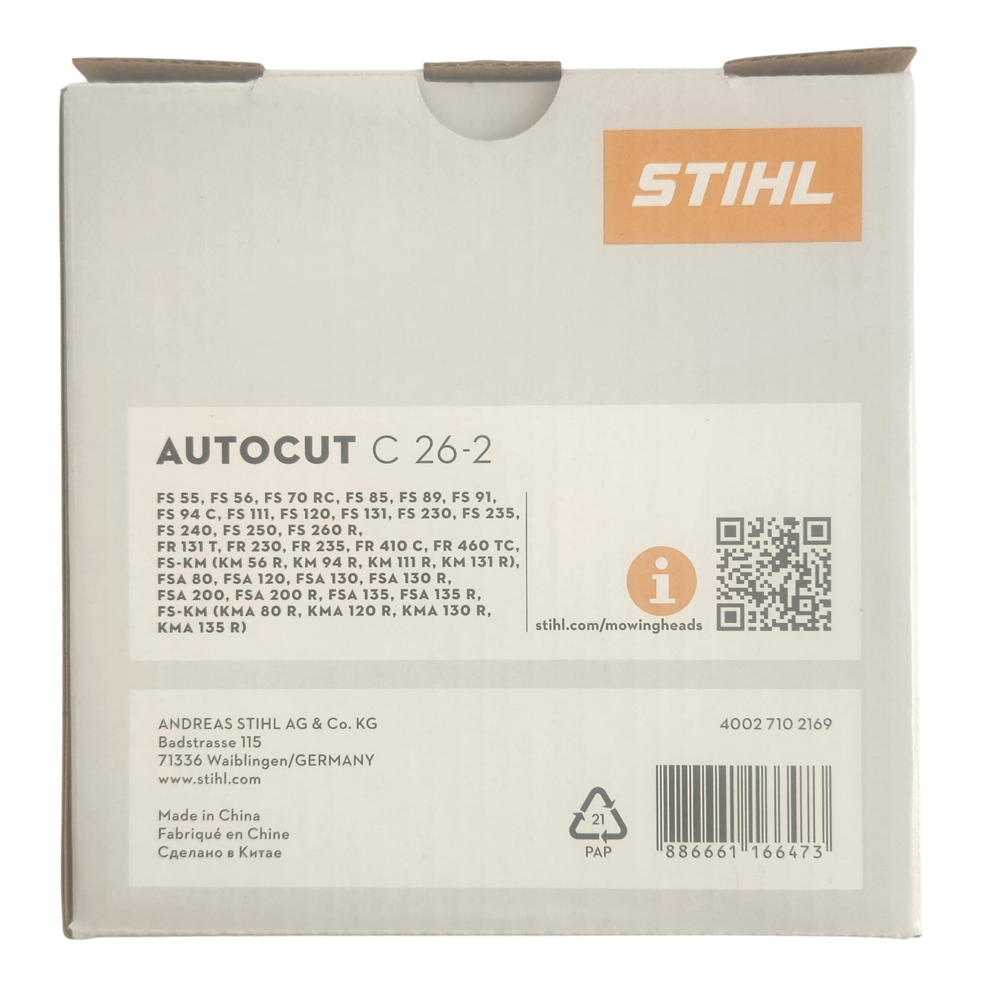 Genuine STIHL AutoCut C 26-2 Trimmer Head (OEM 4002-710-2169)
