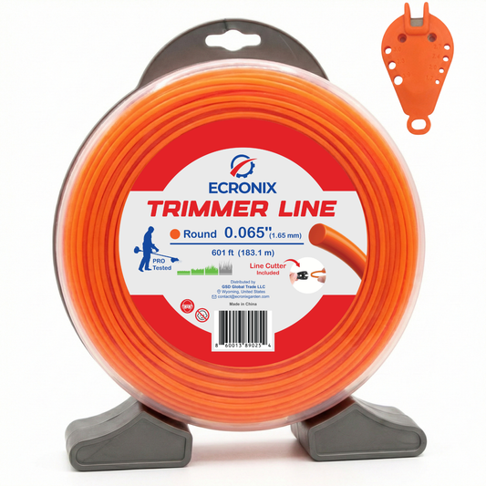 Ecronix .065" Round Trimmer Line – 601 ft, 1 lb Spool | For Battery & Electric Trimmers