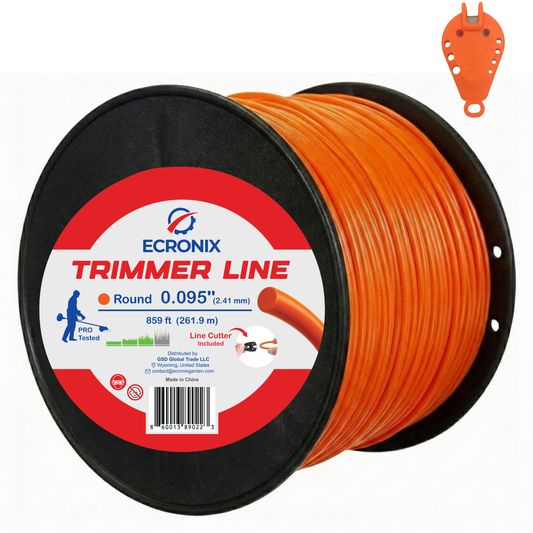 Ecronix .095" Round Trimmer Line 859 ft – Nylon Weed Eater String, 3 lb Spool